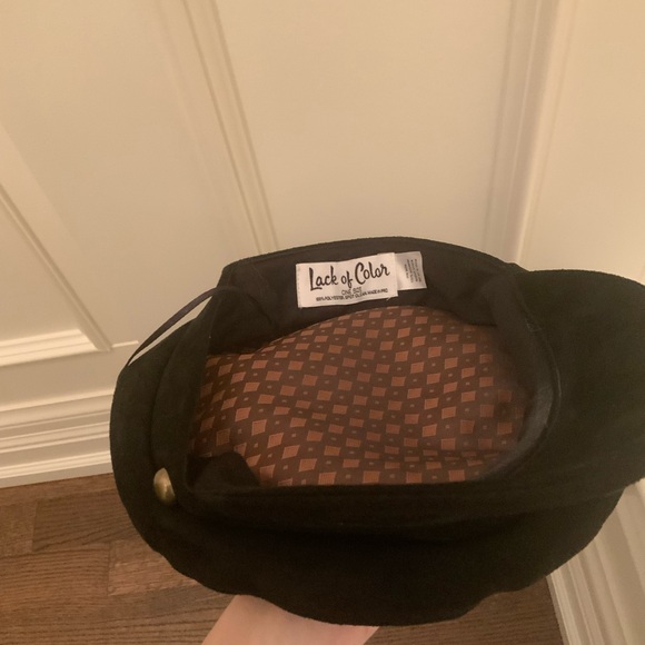 LACK OF COLOUR Lola Black Suede Conductor Cap Women’s LIKE NEW Worn 1X One Size - Picture 16 of 16